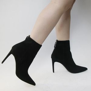 HALENA POINTED TOE SUEDE ANKLE BOOTS